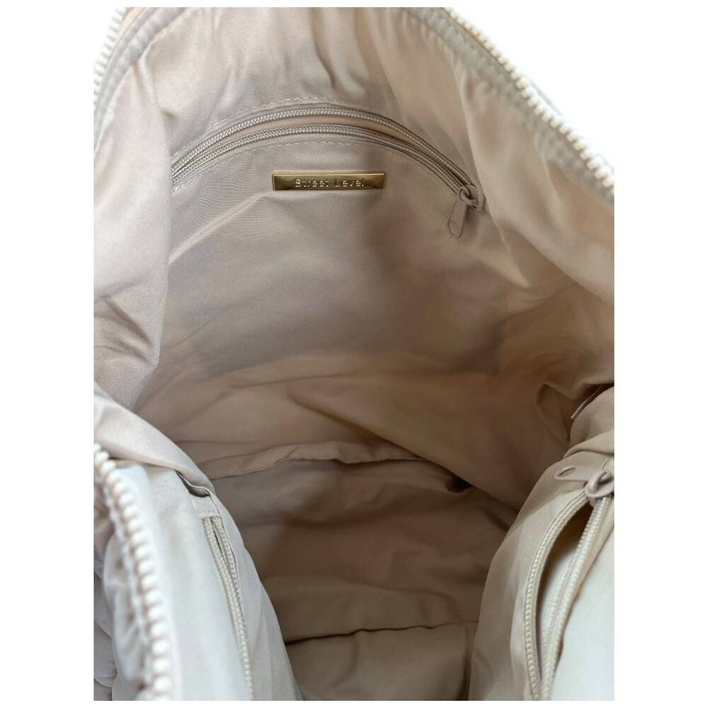 Street Level Cleo Ivory large quilted nylon puffer tote bag NWT & dust bag - Picture 6 of 10